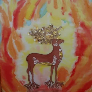 Csodaszarvas selyemkép