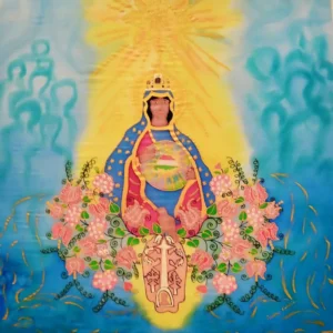 Pálos Madonna selyemkép